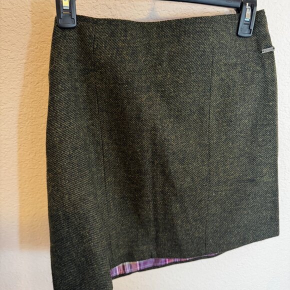 Prana Quincy Wool Blend Dark Olive Skirt - Small - Picture 3 of 9